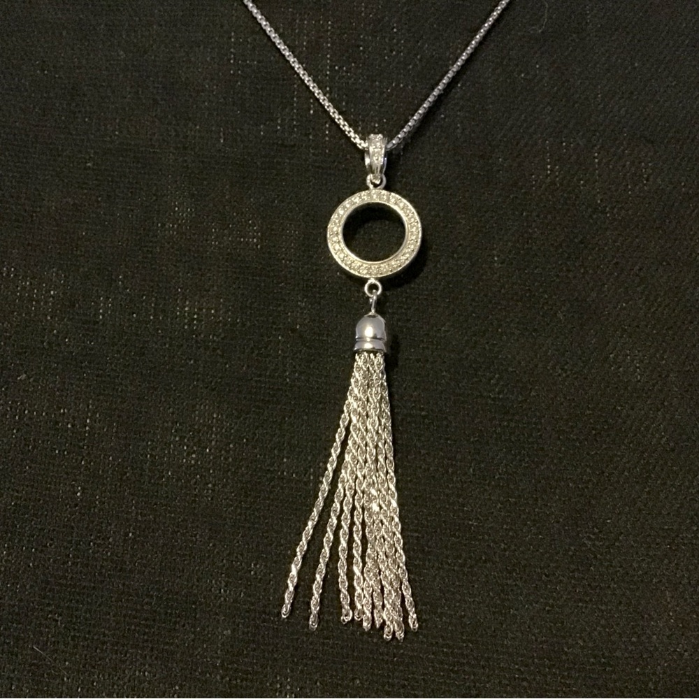 Beautiful sterling silver necklace with diamonds.  NEW